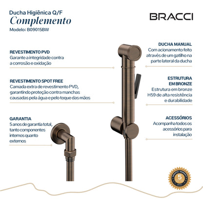 KIT DUCHA HIGIÊNICA QUENTE/FRIA BRONZE ESCOVADO