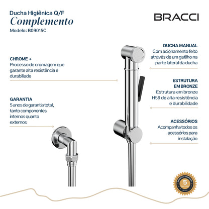 KIT DUCHA HIGIÊNICA QUENTE/FRIA CROMADO