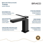 Torneira Monocomando Q/F Venza Preto Baixa - Setas