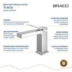 Torneira Monocomando Q/F Venza Cromado Baixa - Setas