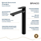 TORNEIRA MONOCOMANDO Q/F ESSENCE ALTO PRETO PVD