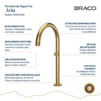 TORNEIRA ÁGUA FRIA ARIA DOURADO ESCOVADO