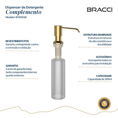 DISPENSER DE DETERGENTE DOURADO
