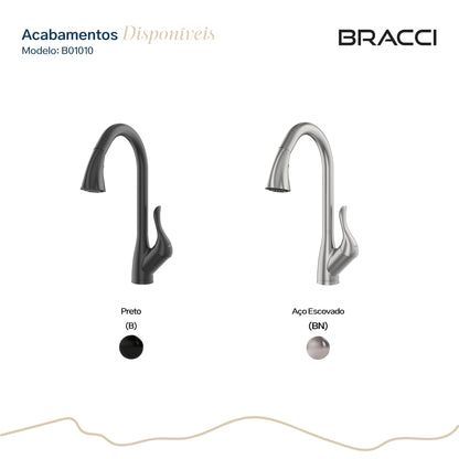 TORNEIRA MONOCOMANDO Q/F ST LOUISE AÇO ESCOVADO