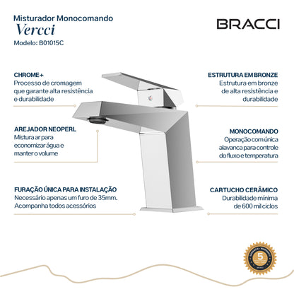 TORNEIRA MONOCOMANDO Q/F  VERCCI DIAMOND CROMADO