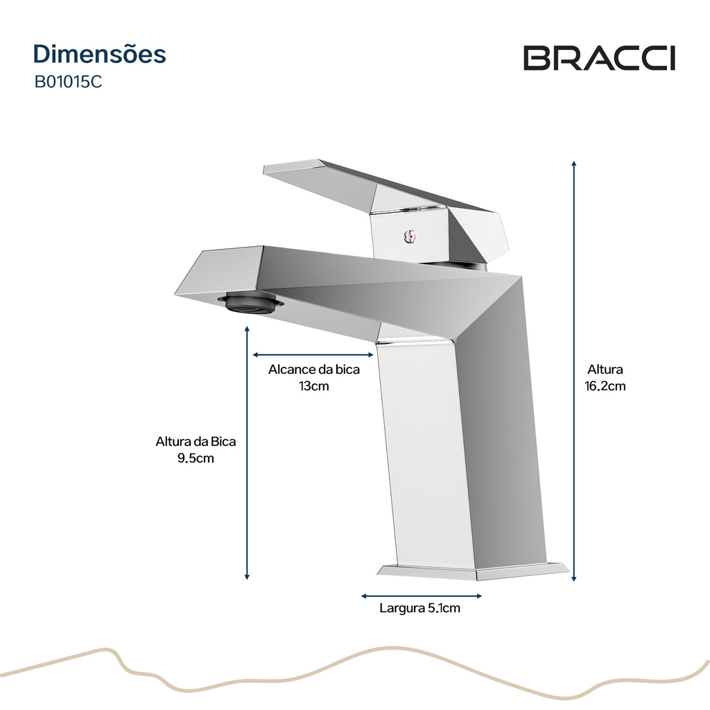 TORNEIRA MONOCOMANDO Q/F VENZA DIAMOND CROMADO