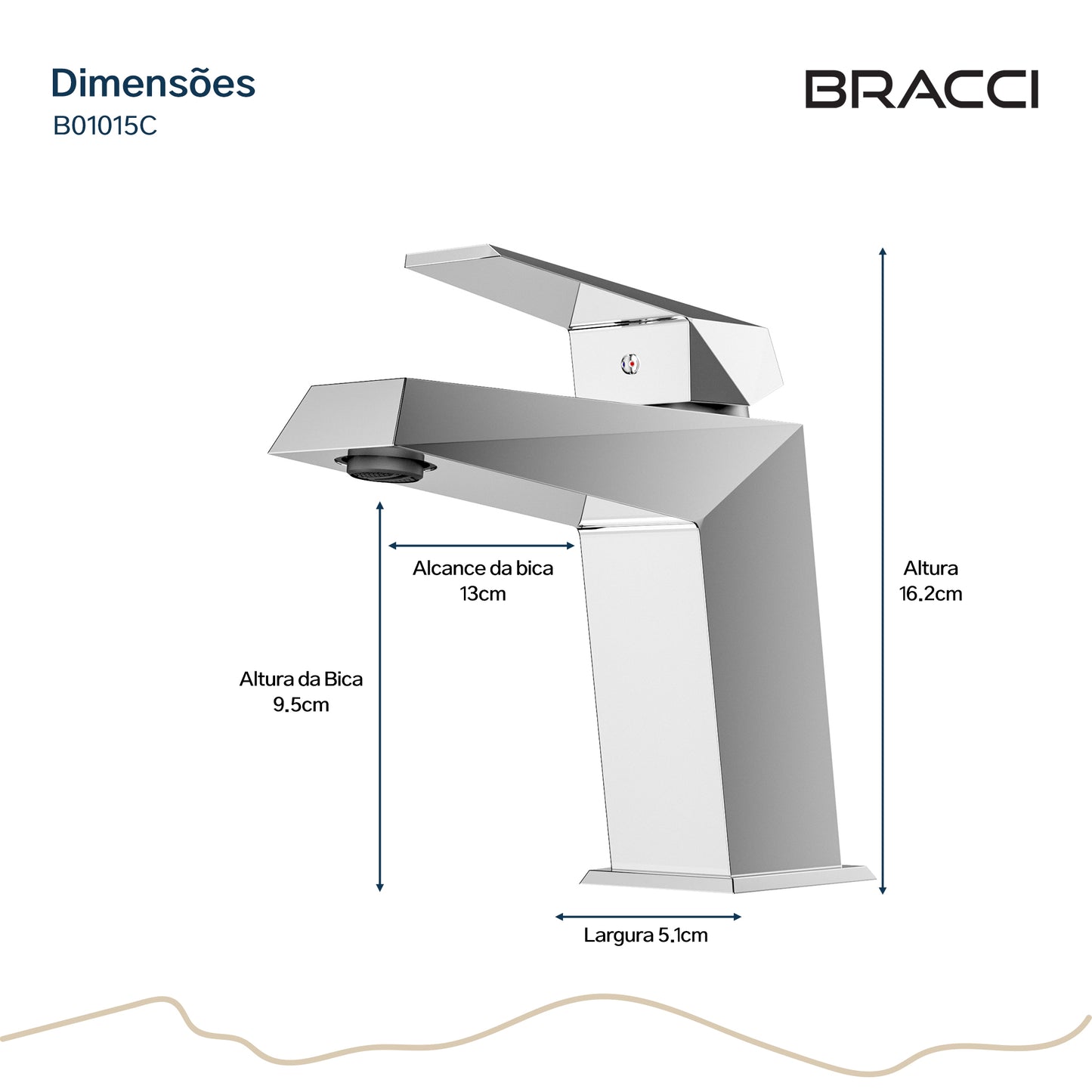 TORNEIRA MONOCOMANDO Q/F  VERCCI DIAMOND CROMADO
