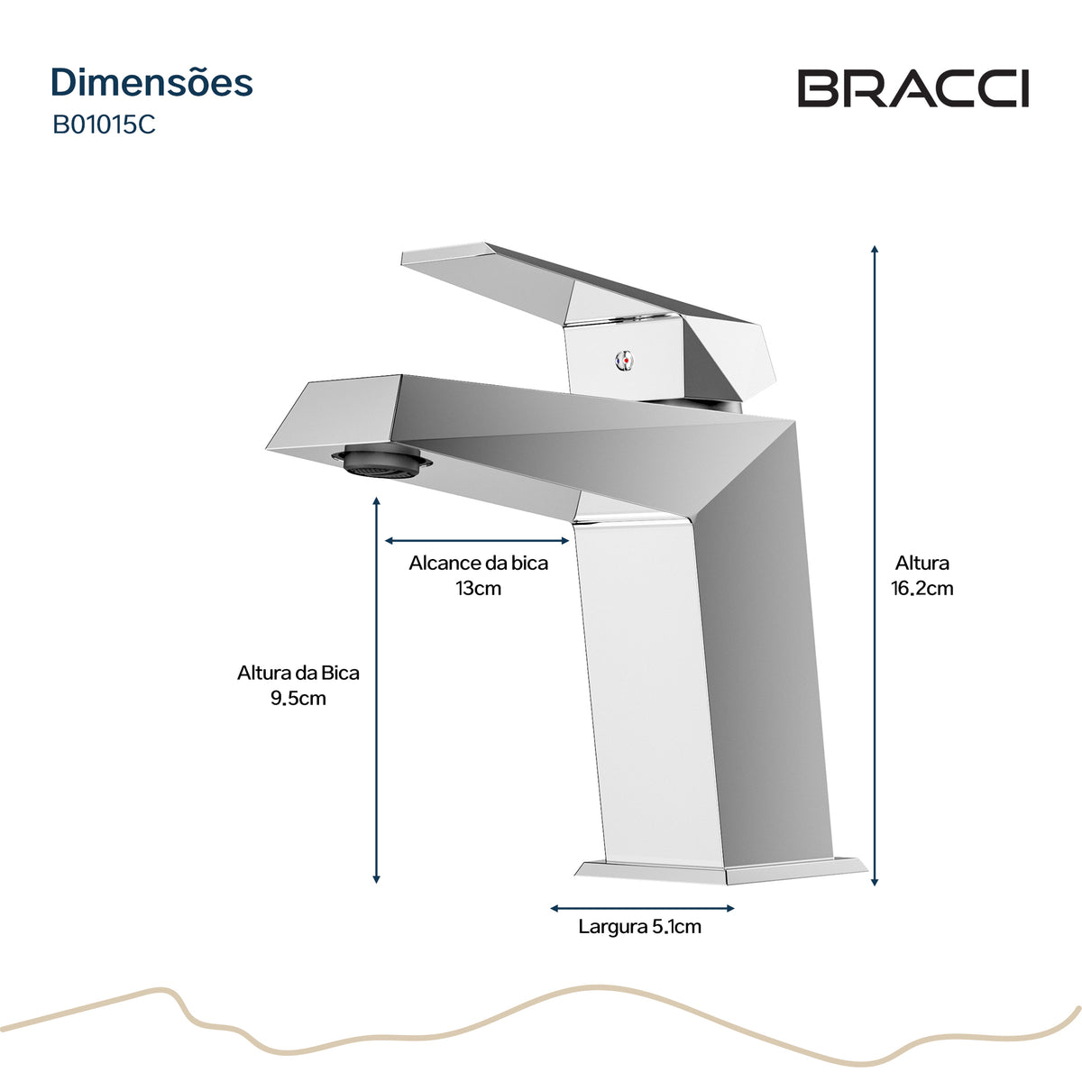 TORNEIRA MONOCOMANDO Q/F VENZA DIAMOND CROMADO