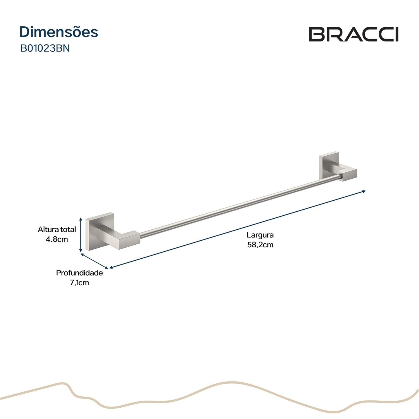 TOALHEIRO SIMPLES AÇO ESCOVADO VERCCI
