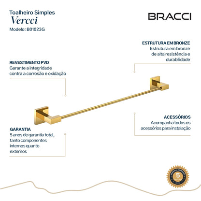 TOALHEIRO SIMPLES DOURADO VERCCI