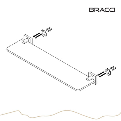 PRATELEIRA VIDRO AÇO ESCOVADO VERCCI