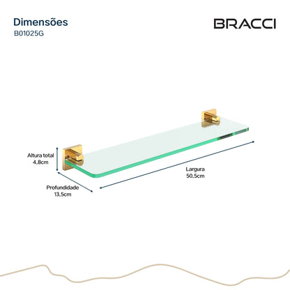 PRATELEIRA VIDRO DOURADO VERCCI