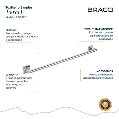 TOALHEIRO SIMPLES VERCCI CROMADO