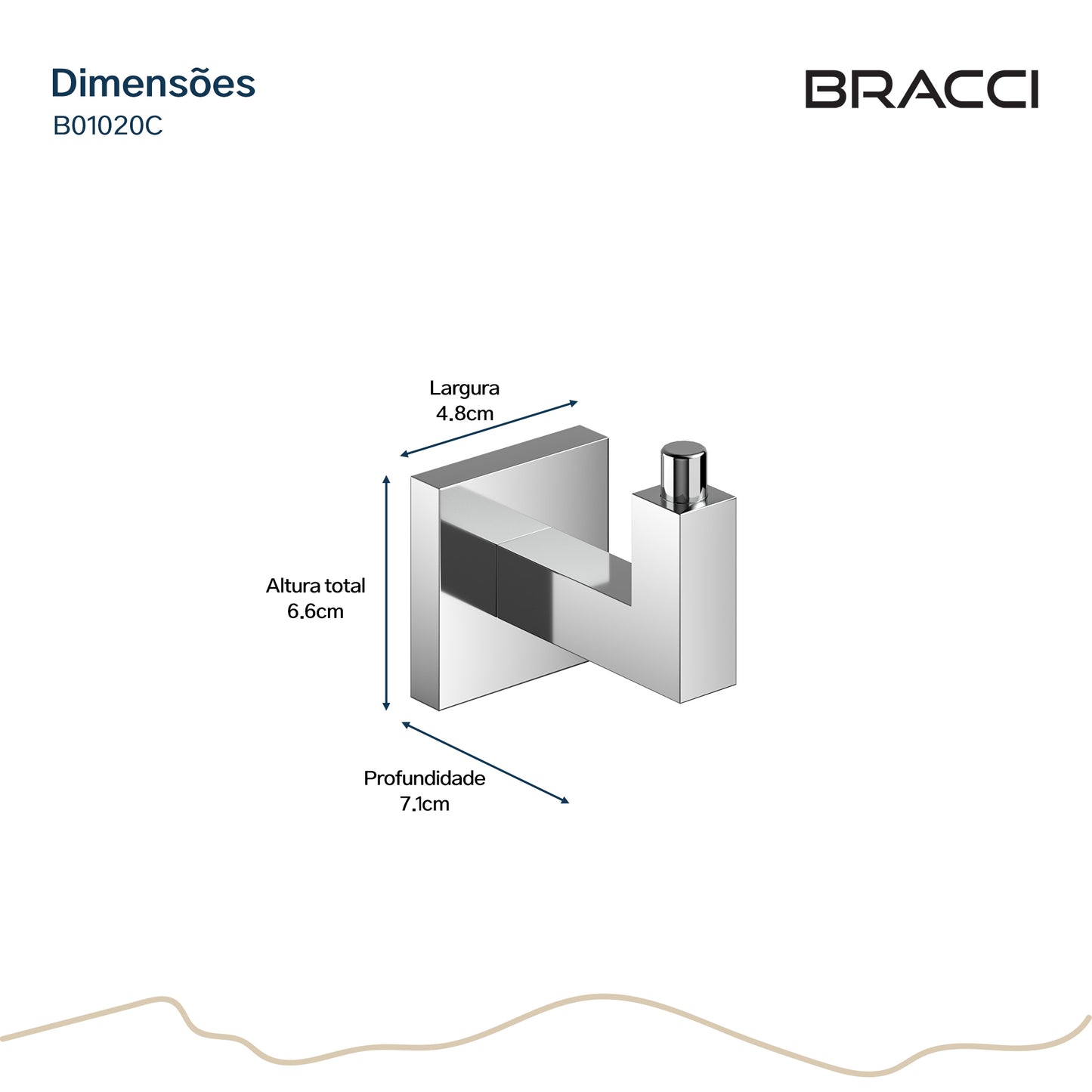 GANCHO SIMPLES CROMADO VERCCI