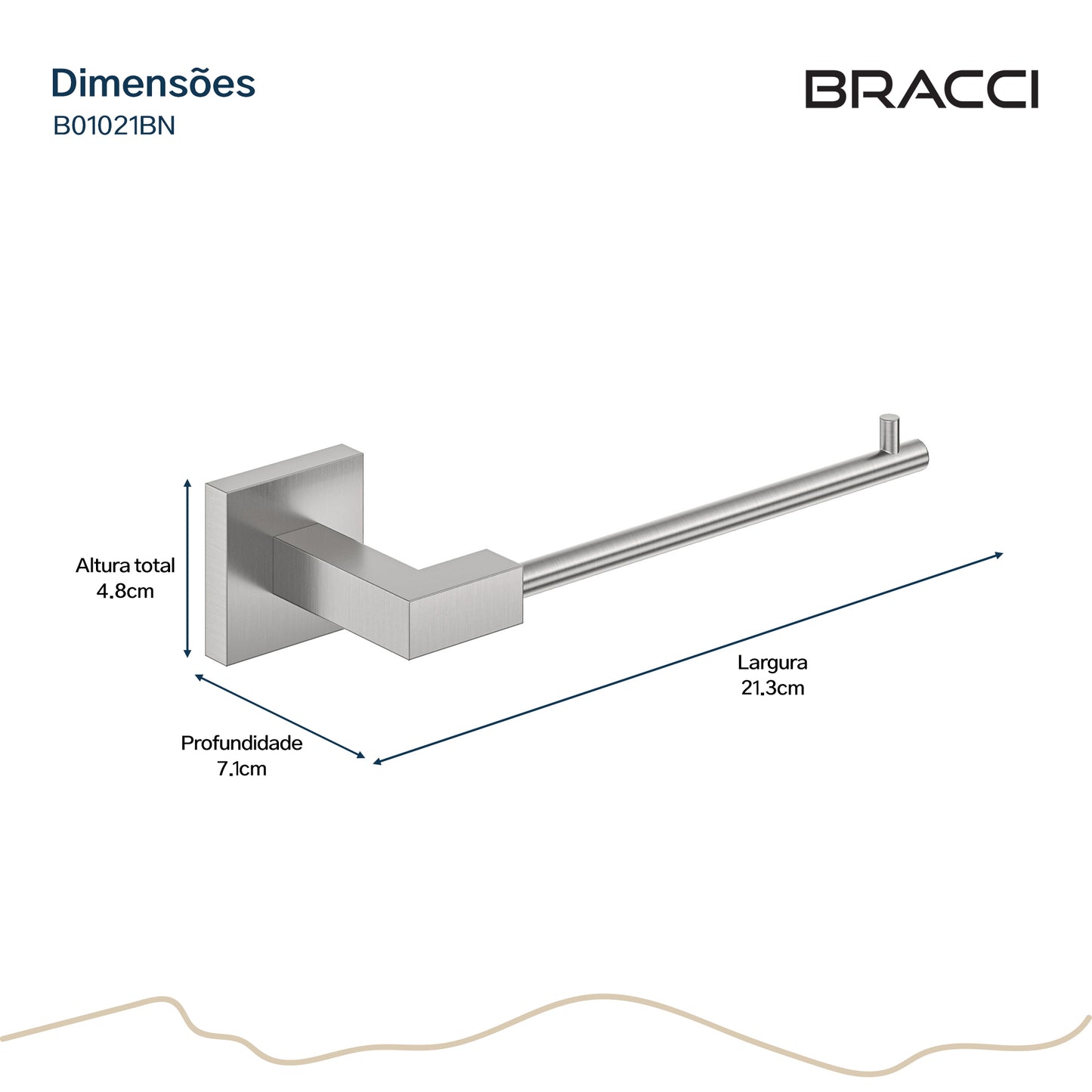PORTA PAPEL HIGIÊNICO AÇO ESCOVADO VERCCI