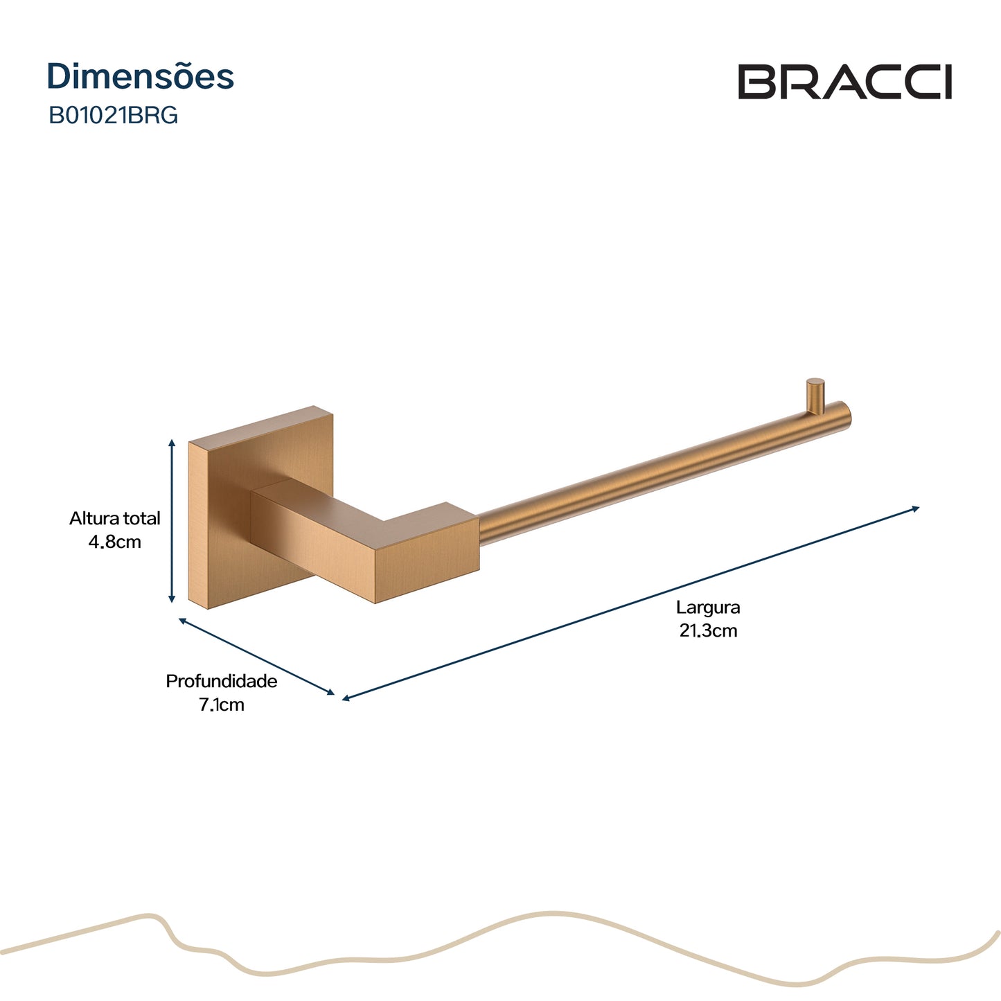 PORTA PAPEL HIGIÊNICO ROSE ESCOVADO VERCCI