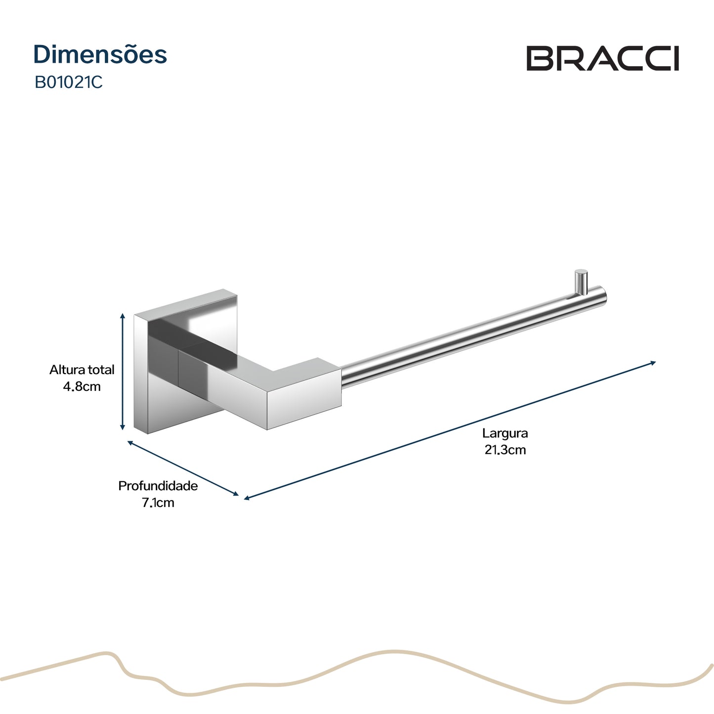 PORTA PAPEL HIGIÊNICO CROMADO VERCCI