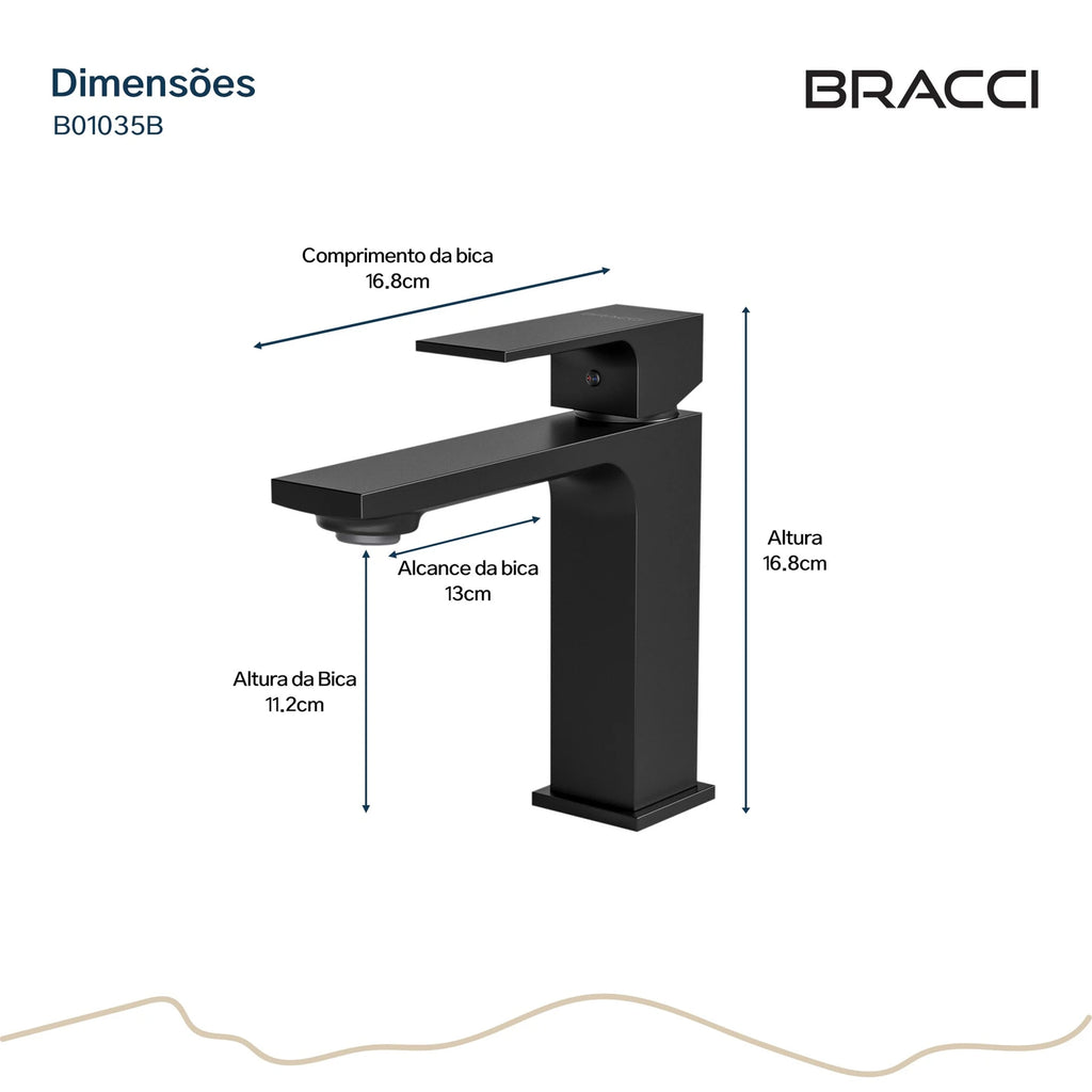 TORNEIRA MONOCOMANDO Q/F VENZA SLIM BAIXO PRETO