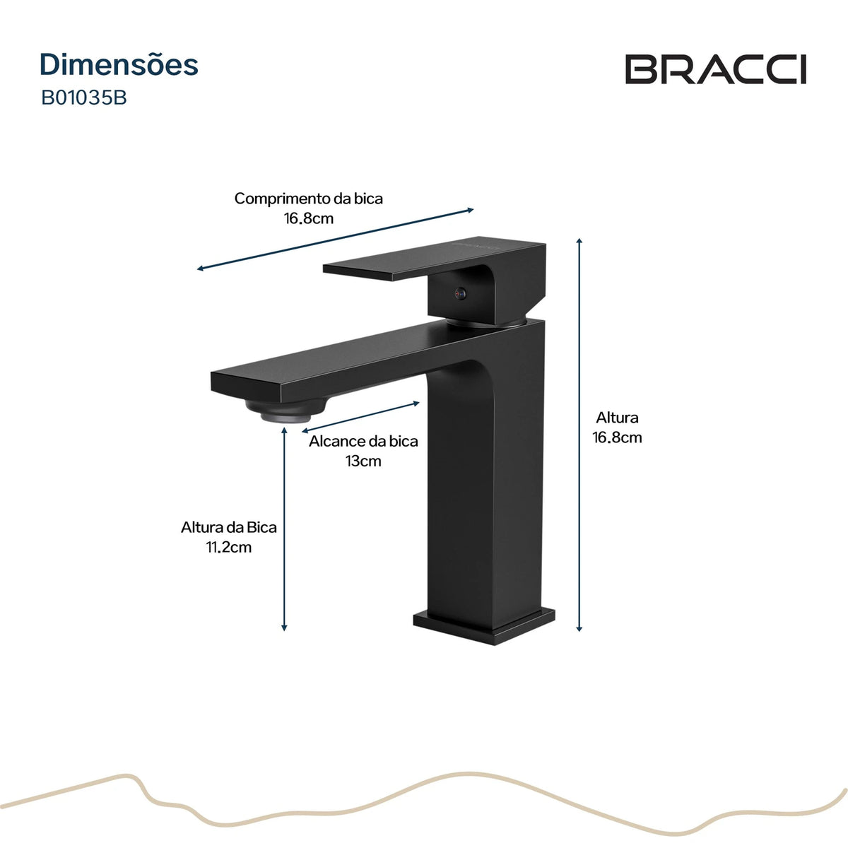 TORNEIRA MONOCOMANDO Q/F VENZA SLIM BAIXO PRETO