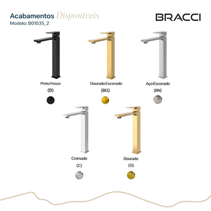 TORNEIRA MONOCOMANDO Q/F VERCCI SLIM ALTO AÇO ESCOVADO