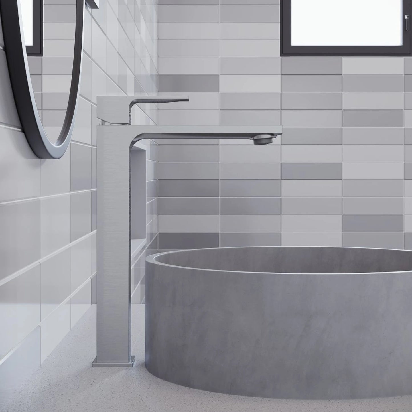 TORNEIRA MONOCOMANDO Q/F VERCCI SLIM ALTO AÇO ESCOVADO