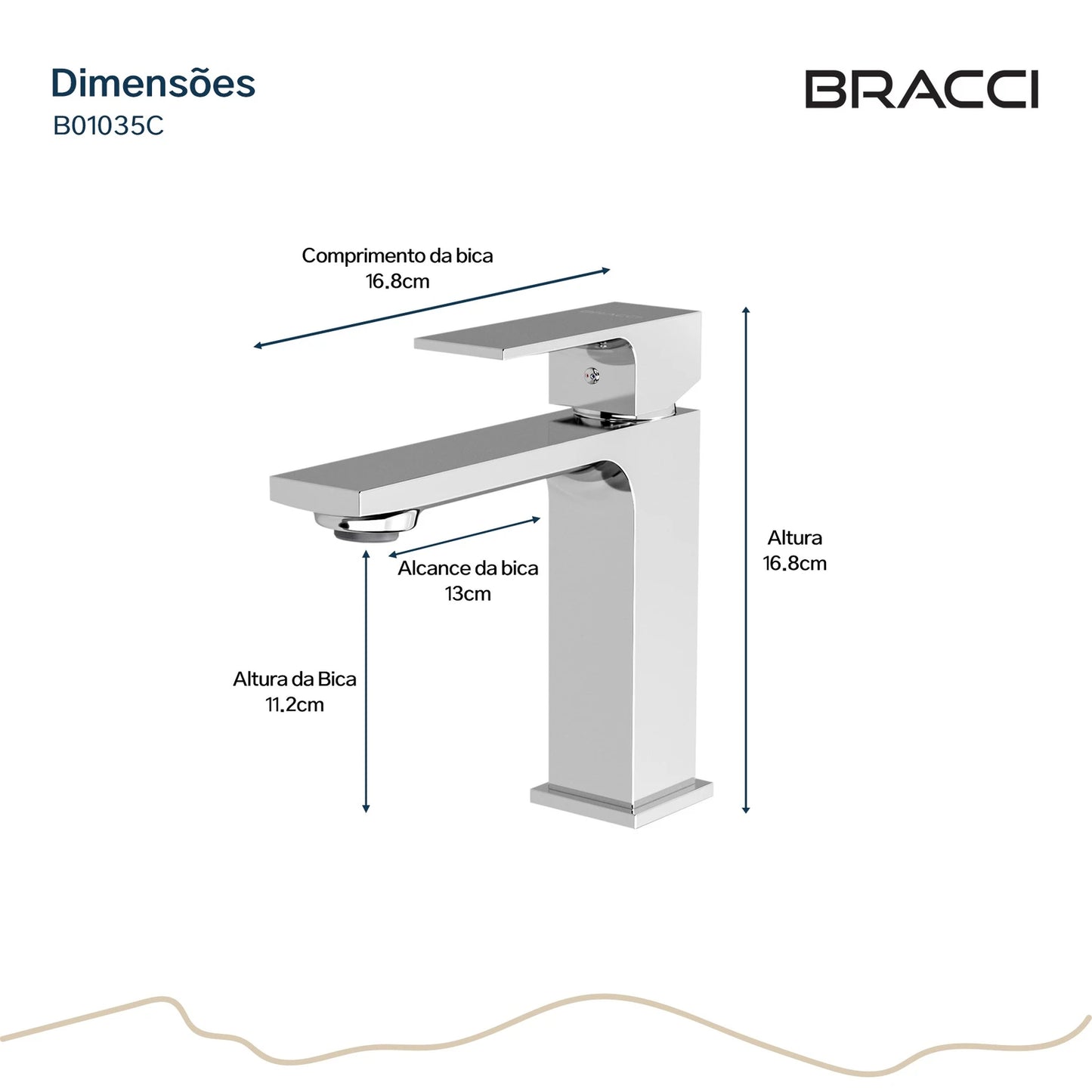 TORNEIRA MONOCOMANDO Q/F VERCCI SLIM BAIXO CROMADO