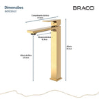 TORNEIRA MONOCOMANDO Q/F VENZA SLIM ALTO DOURADO