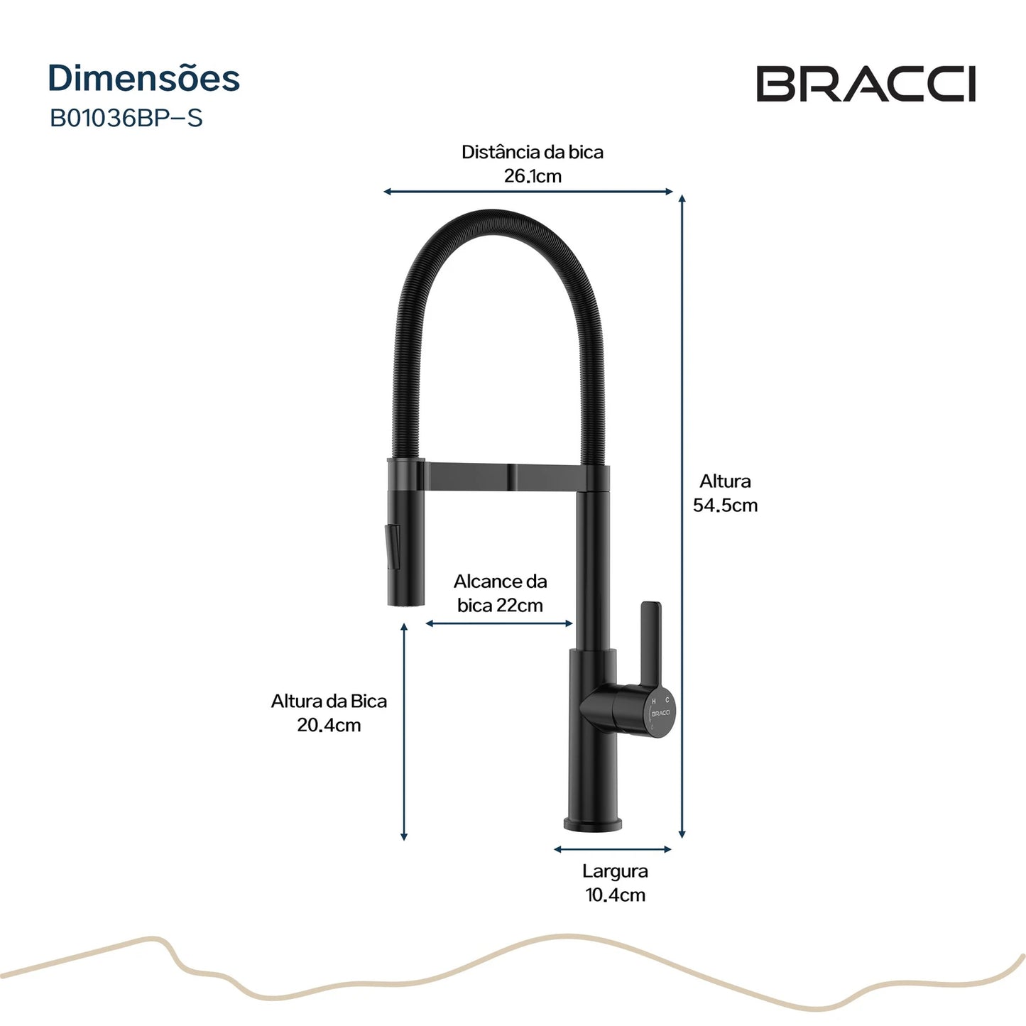 TORNEIRA MONOCOMANDO Q/F LA BELLE SPRING PRETO