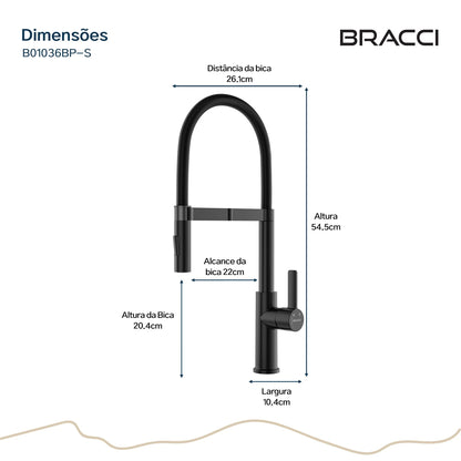 TORNEIRA MONOCOMANDO Q/F LA BELLE SPRING PRETO