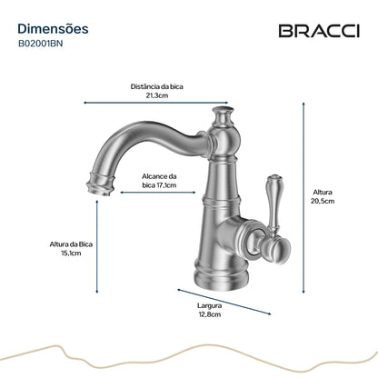 TORNEIRA MONOCOMANDO Q/F ST CLAIRE AÇO ESCOVADO