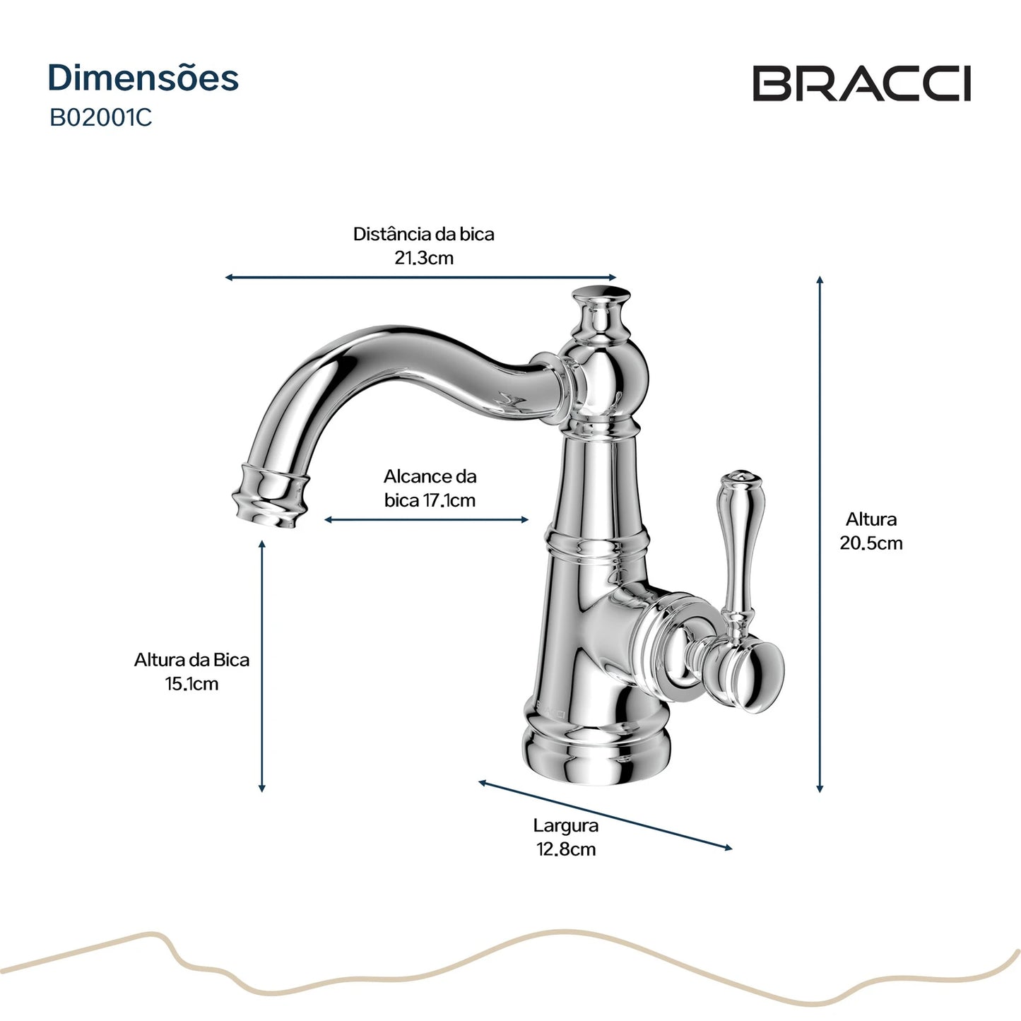 TORNEIRA MONOCOMANDO Q/F ST CLAIRE CROMADO