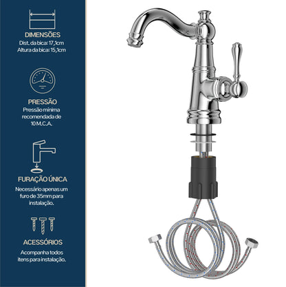 TORNEIRA MONOCOMANDO Q/F ST CLAIRE CROMADO