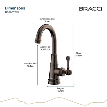 TORNEIRA MONOCOMANDO Q/F ST CLAIRE BRONZE ESCOVADO