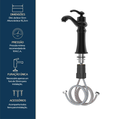 TORNEIRA MONOCOMANDO Q/F ST CLAIRE PRETO