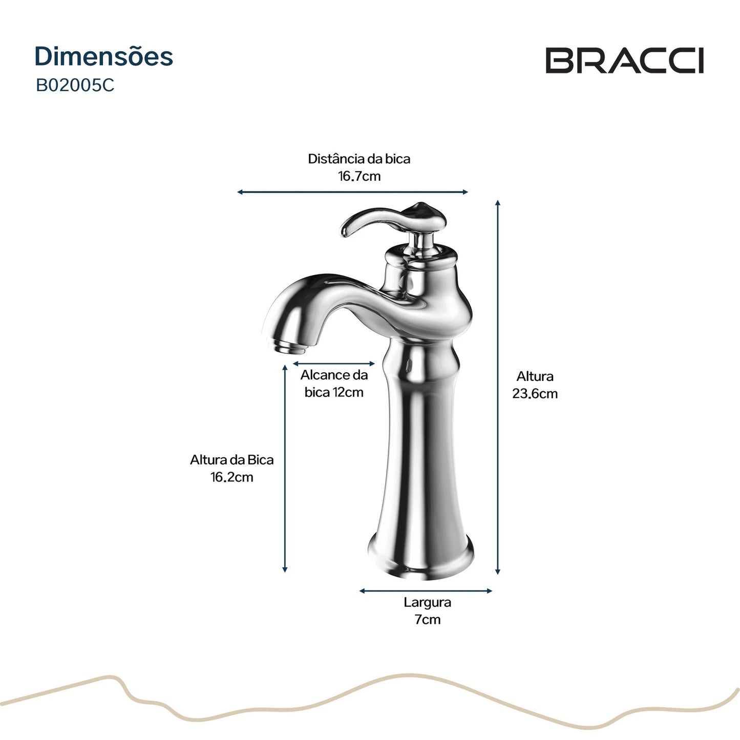 TORNEIRA MONOCOMANDO Q/F ST CLAIRE CROMADO