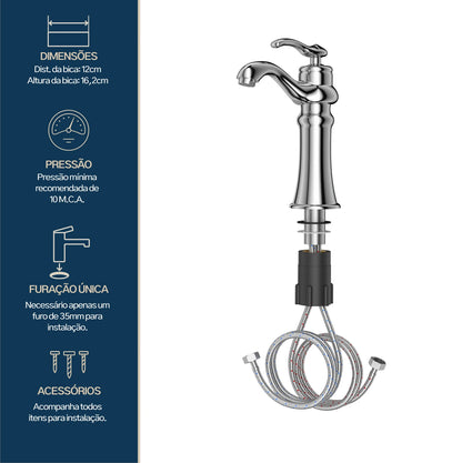 TORNEIRA MONOCOMANDO Q/F ST CLAIRE CROMADO