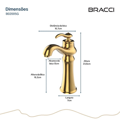 TORNEIRA MONOCOMANDO Q/F ST CLAIRE DOURADO