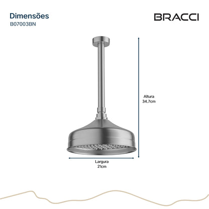 CHUVEIRO DE TETO AÇO ESCOVADO