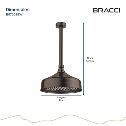 CHUVEIRO DE TETO BRONZE ESCOVADO