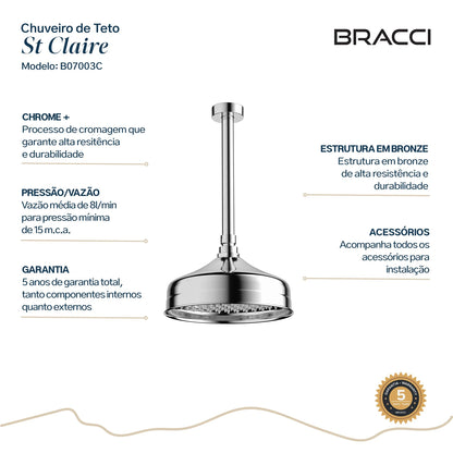 CHUVEIRO DE TETO CROMADO
