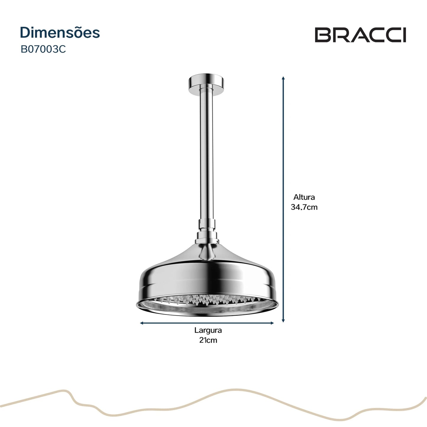 CHUVEIRO DE TETO CROMADO