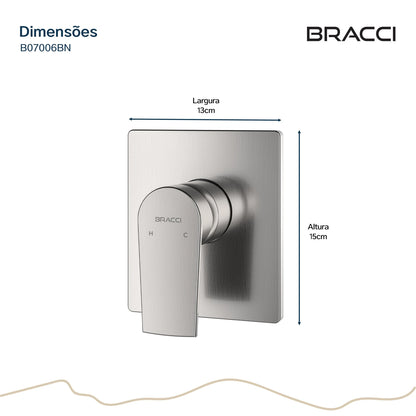ACABAMENTO MONOCOMANDO CHUVEIRO AÇO ESCOVADO