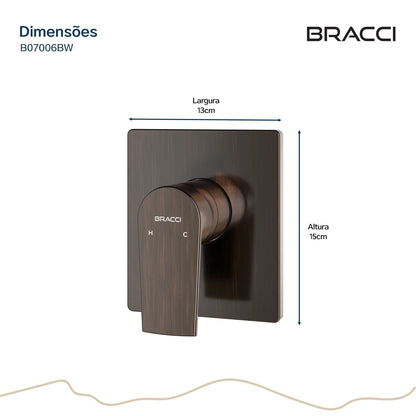 ACABAMENTO MONOCOMANDO DE CHUVEIRO BRONZE ESCOVADO