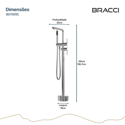 TORNEIRA MONOCOMANDO Q/F PARA BANHEIRAS CROMADO