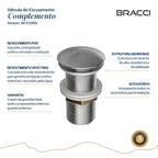 VÁLVULA DE ESCOAMENTO AÇO ESCOVADO