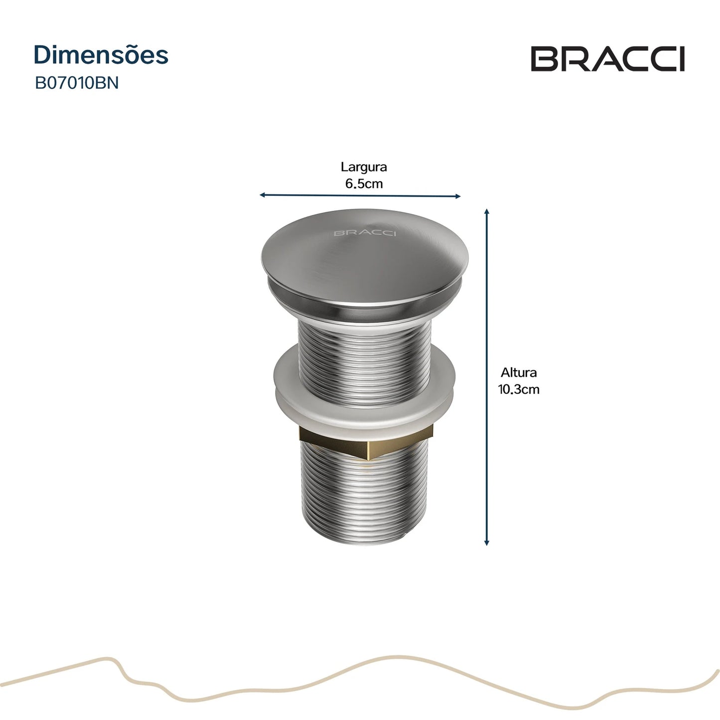VÁLVULA DE ESCOAMENTO AÇO ESCOVADO