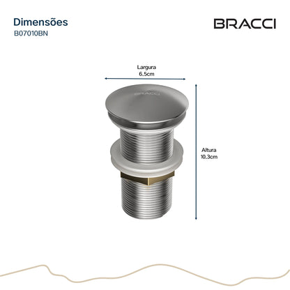 VÁLVULA DE ESCOAMENTO AÇO ESCOVADO