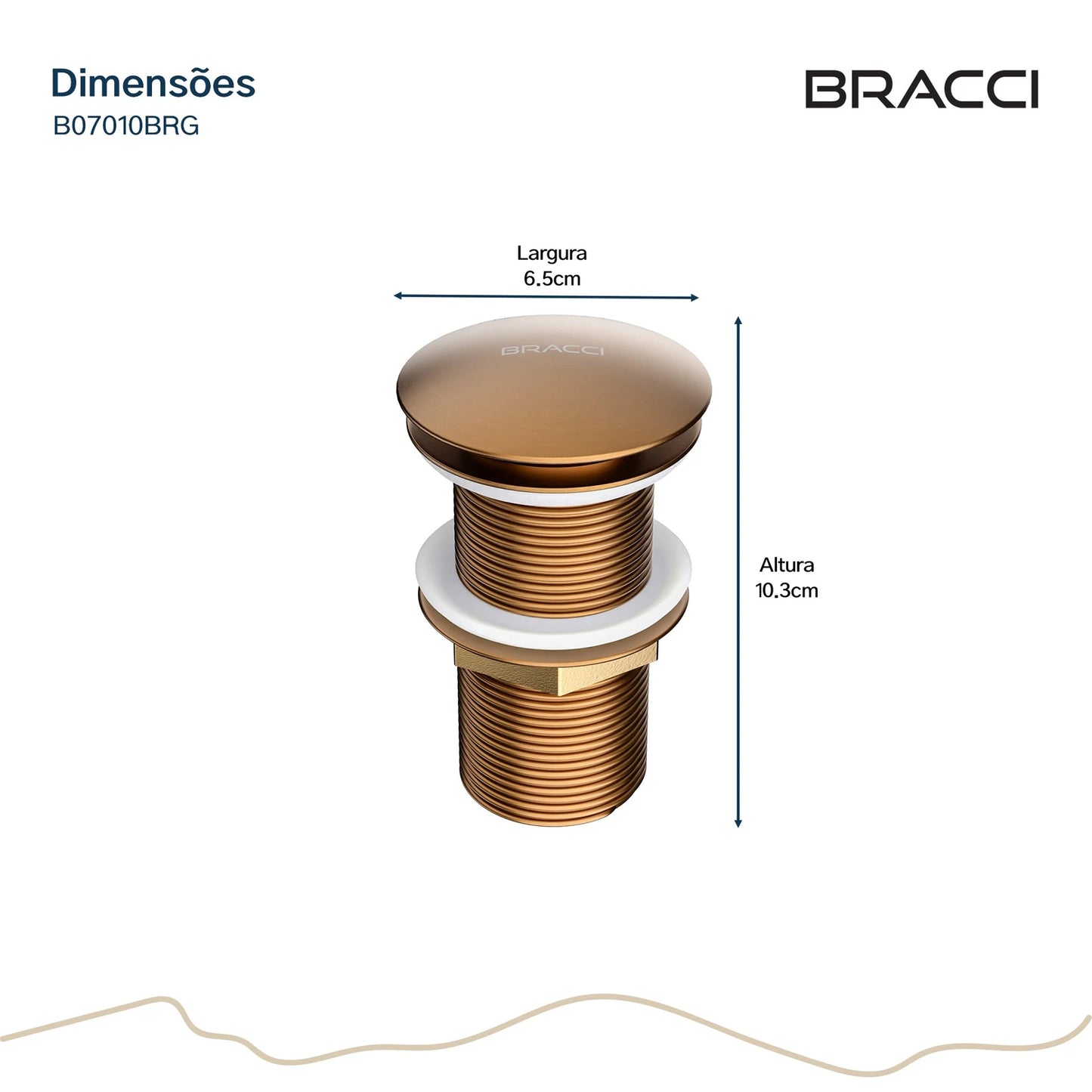VÁLVULA DE ESCOAMENTO ROSE ESCOVADO