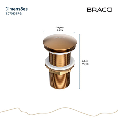 VÁLVULA DE ESCOAMENTO ROSE ESCOVADO