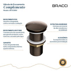 VÁLVULA DE ESCOAMENTO BRONZE ESCOVADO